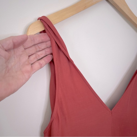 BA&SH Polly Twist Shoulder Satin Maxi Dress linen blend vacation summertime - Picture 11 of 13